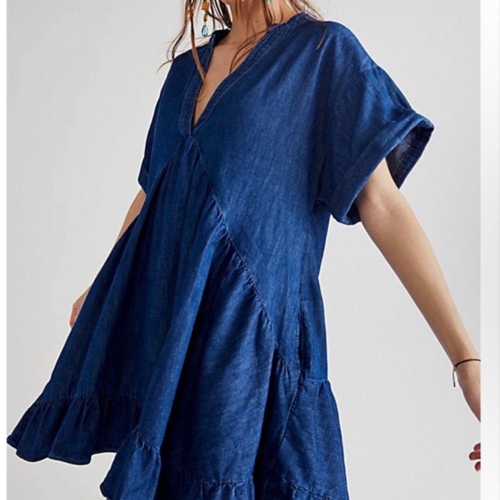 Free People Blue Agnes Denim Dress